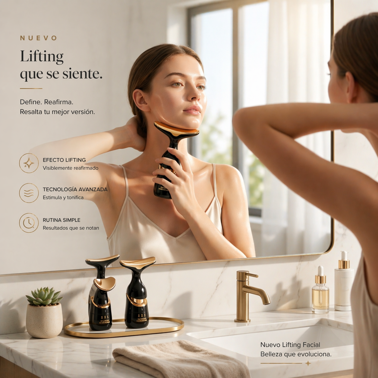 Masajeador Facial de Microcorriente 3 en 1
