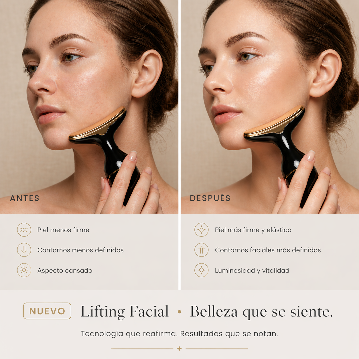 Masajeador Facial de Microcorriente 3 en 1