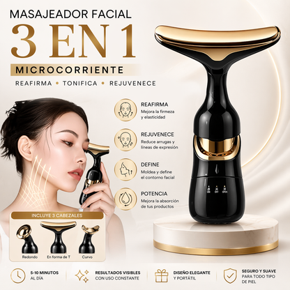 Masajeador Facial de Microcorriente 3 en 1